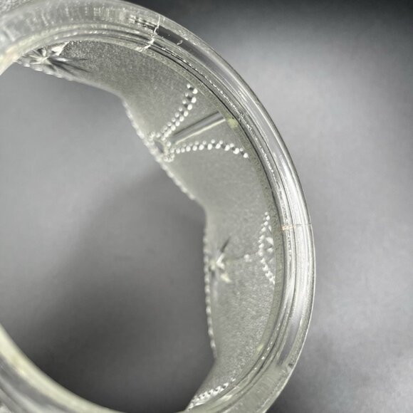 VTG Stippled Pressed Glass Light Shade Starburst Atomic Mid Century 3.25” Fit - Picture 7 of 8